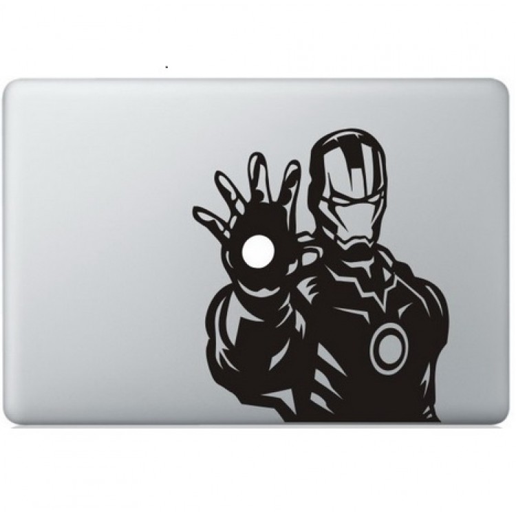 Iron Man (6) Macbook Sticker Zwarte Stickers